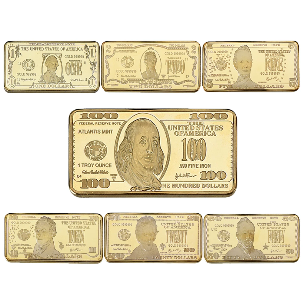 미국 달러 챌린지 골드 실버 바, 동전 홀더 포함, 수집 가능한 동전 덩어리 세트, 수집용 기념품 선물 - AliExpress