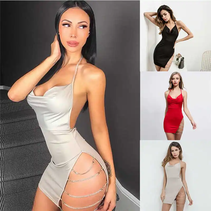 

Women's Backless Short Club Evening Party Dress Bodycon Sleeveless