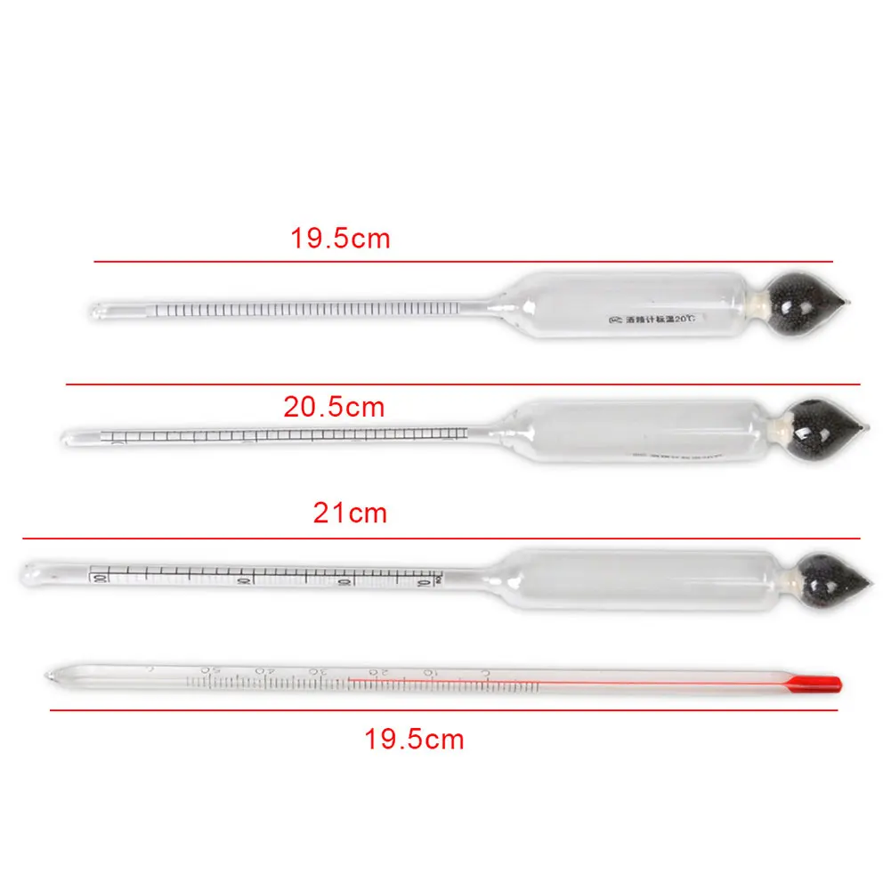Измерьте DIY гидрометр 3 шт. 0-+ термометр измеритель алкоголя тестер 0-40-70-100 спиртометр