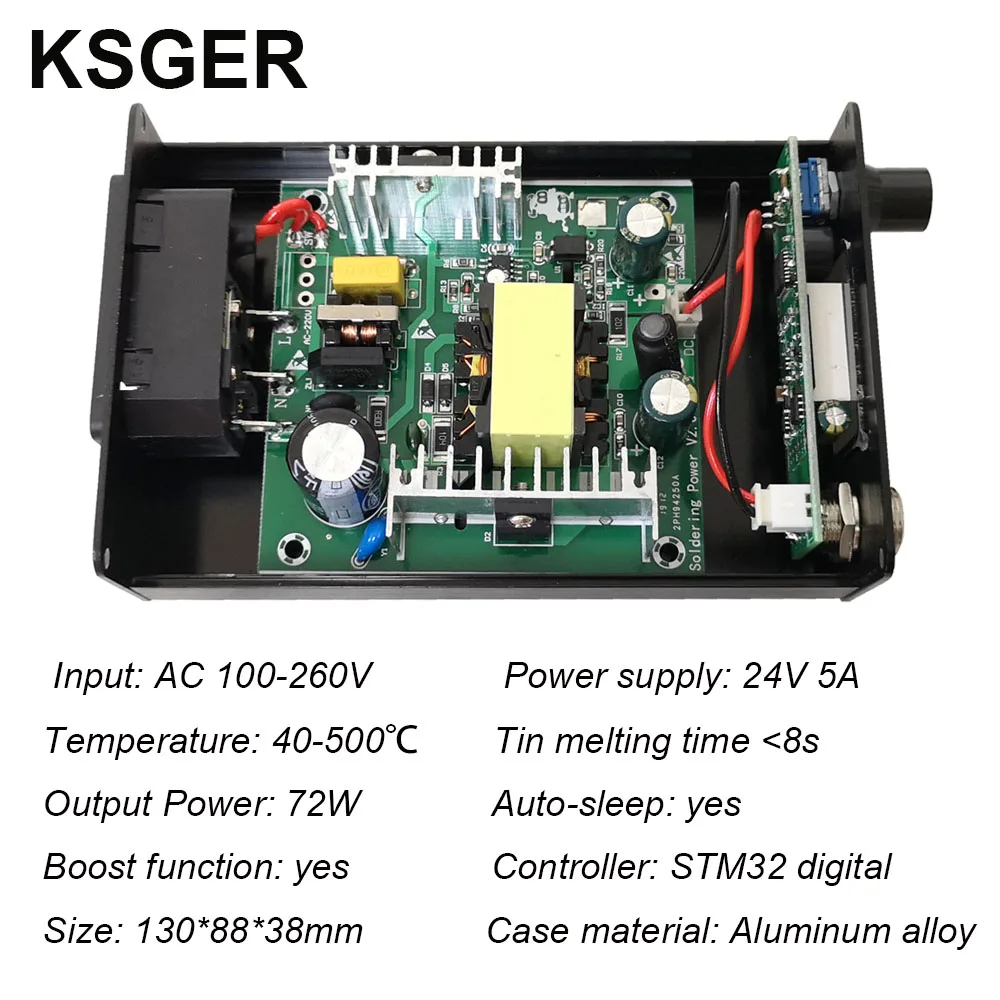 KSGER T12 паяльная станция STM32 цифровой контроллер алюминиевый сплав чехол 907 ручка
