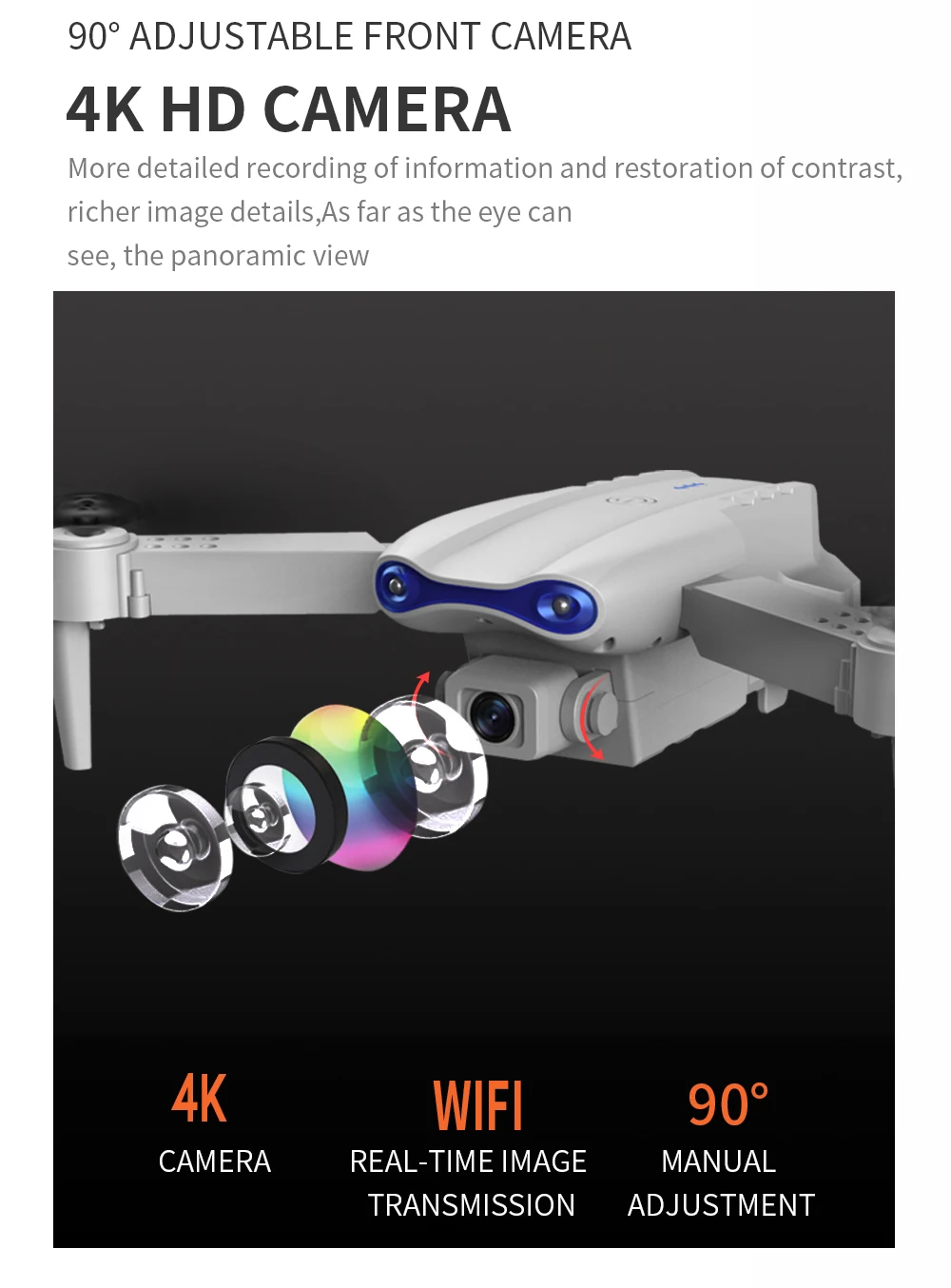 BABY DAIRY New K3 Drone Profesional 4K HD Dual Camera