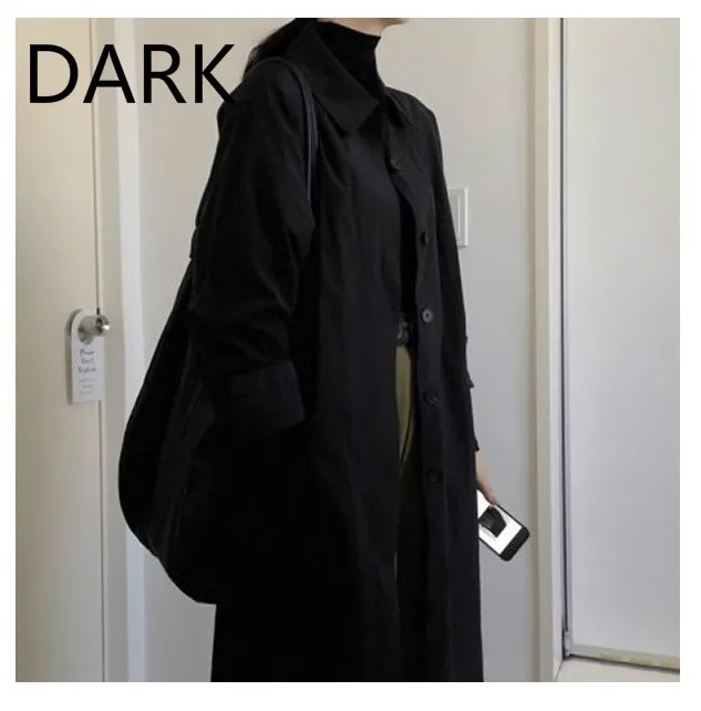 Женская ветровка в стиле ретро [DARK] черная тонкая для девушек простая свободная
