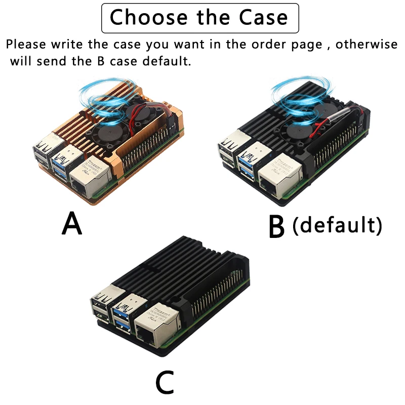  Original Raspberry Pi 4 Model B Kit + Aluminum Case + Heat Sink + 3A Switch Power + Micro HDMI Opti