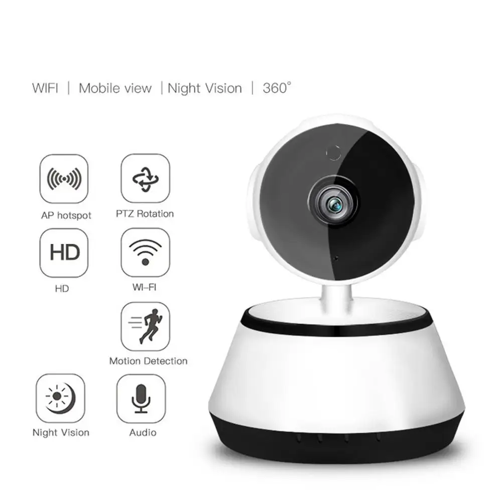 

WIFI IP Camera 720P Night Home Security Wireless P2P Indoor Baby Motion Surveillance IR Cam PTZ Audio CCTV Support Micro SD card