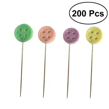 

200pcs Button Head Straight Pins Flat Button Head Pins for DIY Sewing Crafts (Button)