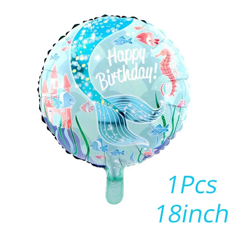 1pcs balloons Принадлежности для дня рождения русалки, ободок принцессы в виде морской звезды, Радужный головной убор в виде цветка русалки, вечерние аксессуары для волос в пляжную тематику - Цвет: 1pcs balloons