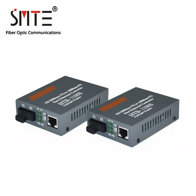 Convertitore Ottico Di Media Htb-1100S 25Km 10/100Mbps Rj45 Singolo Modo Fibra Tx Rx Sc 1550Nm