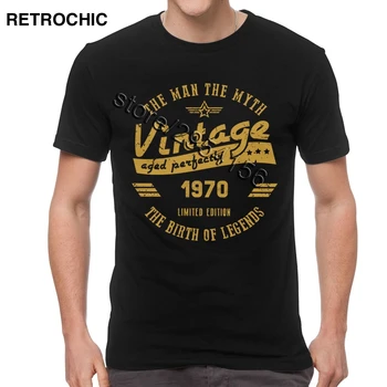 

Classic Men Cotton The Birth Of Legend 1970 T Shirt Short Sleeved The Man The Myth 50th Birthday Gift Tee 50 Years Old T-Shirt