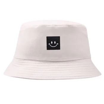 

Hat Women Mens Panama Bucket Hat Smile Face Design Flat Sun Visor Fishing Fisherman Bob Hat Chapeu Femmes Hip Hop #YL5