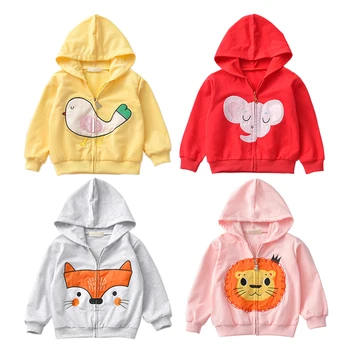 

Spring Autumn Baby Girls Hoodies Outerwear Cartoon Print Casual Zipper Toddler Sweatshirts Kids Outfits Tops Clothes for Girls