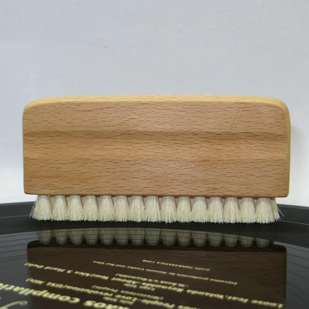 LP Vinyl Record Cleaning Brush Anti-static Goat Hair Wood Handle Cleaner Cd Player Turntable