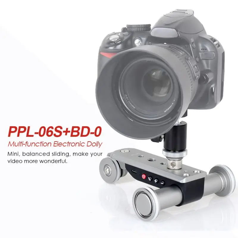 

Ppl-06s Advanced Electric Slide Track Mobile Phone Micro Single 5 Speed Adjustable Camera Car With Angle Adjustable Ball Head