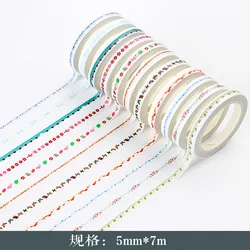 Kawaii – autocollant de poche pour journal intime, 1 pièce, bande décorative, ligne de séparation, sans quitter les fournitures scolaires des élèves 