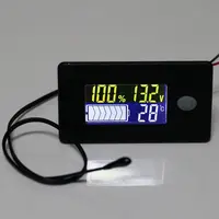 DC 10V~100V Li-ion Lifepo4 Lead acid Battery Capacity Indicator Digital Voltmeter Tester Temperature Monitor 12V 24V 36V 48V 96V 1