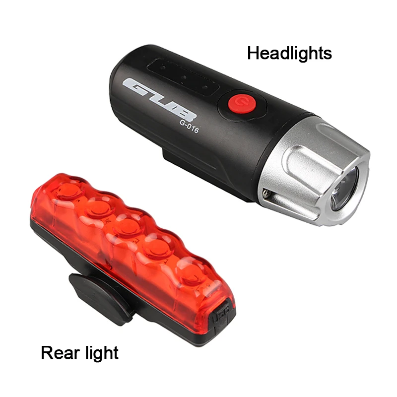 

GUB 2pcs/set Bike Bicycle Light Set Front Light Rear Light LED Waterproof Safety Warning USB Rechargeable Cycling Accessories