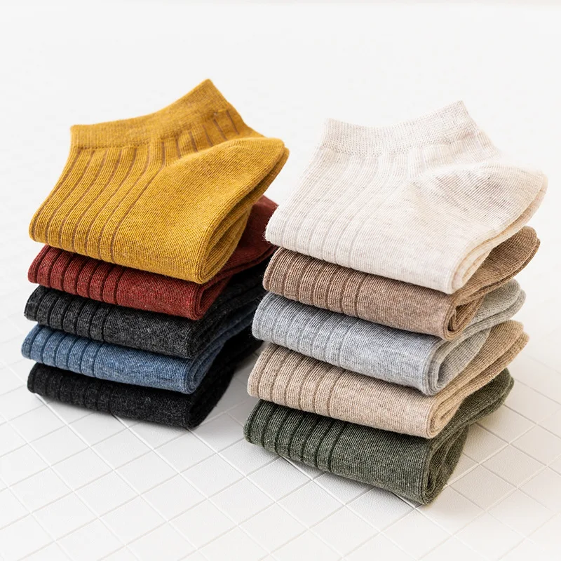 Description Picture 4 of item10 Pieces = 5 Pairs Women Invisible Cotton Sock Slippers Lady Female Summer Casual Fashion Soft Short Ankle Shallow Mouth Socks