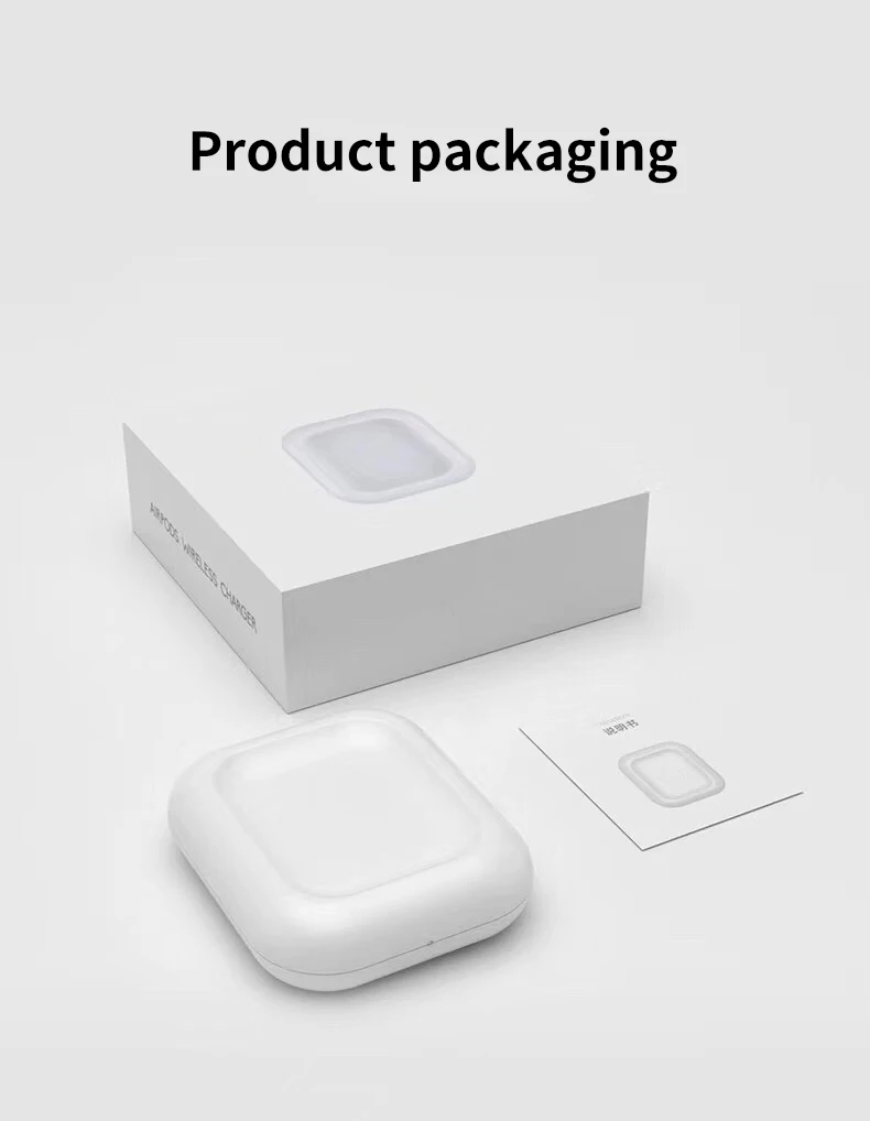 Bluetooth гарнитура Qi Беспроводное зарядное устройство База для Apple AirPods Смарт гарнитура зарядный чехол специальное Беспроводное зарядное устройство - Цвет: Белый