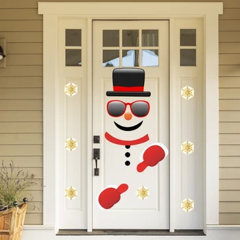

Large Size Christmas Wall Stickers Snowman Elk Dinosaur Wall Sticker Garage Door Archway Entryway Car Decorations For Home Decor