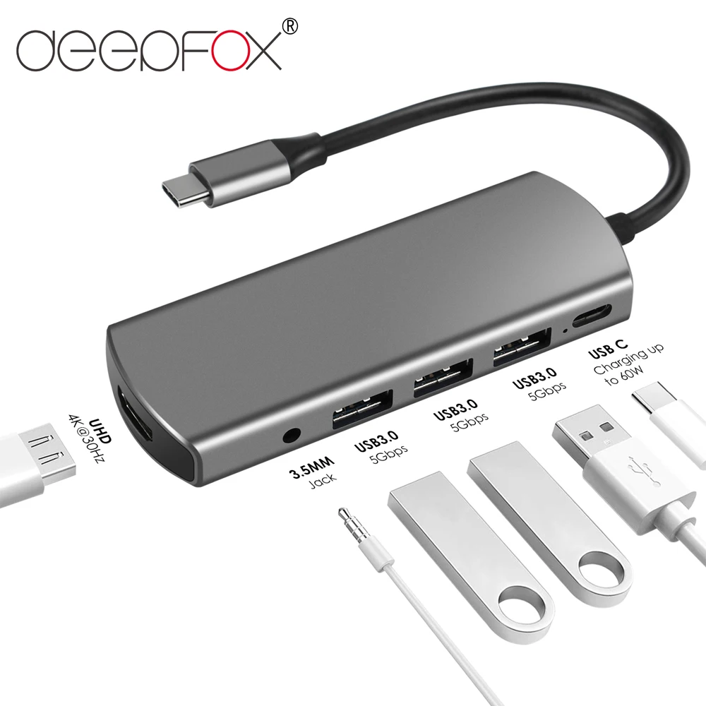 deepfox-usb-c-hub-to-multi-usb-3-0-hdmi-compatible-audio-jack-adapter