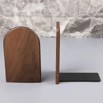 

1 Pc Walnut Wood Desktop Organizer Desktop Office Home Bookends Book Ends Stand Holder Shelf