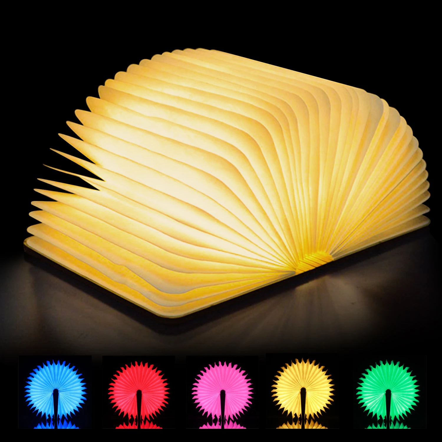  Kohree Art Led Book Lamp Light USB Rechargeable Foldable Wooden Night Light Valentine Birthday Chri - 32947260470
