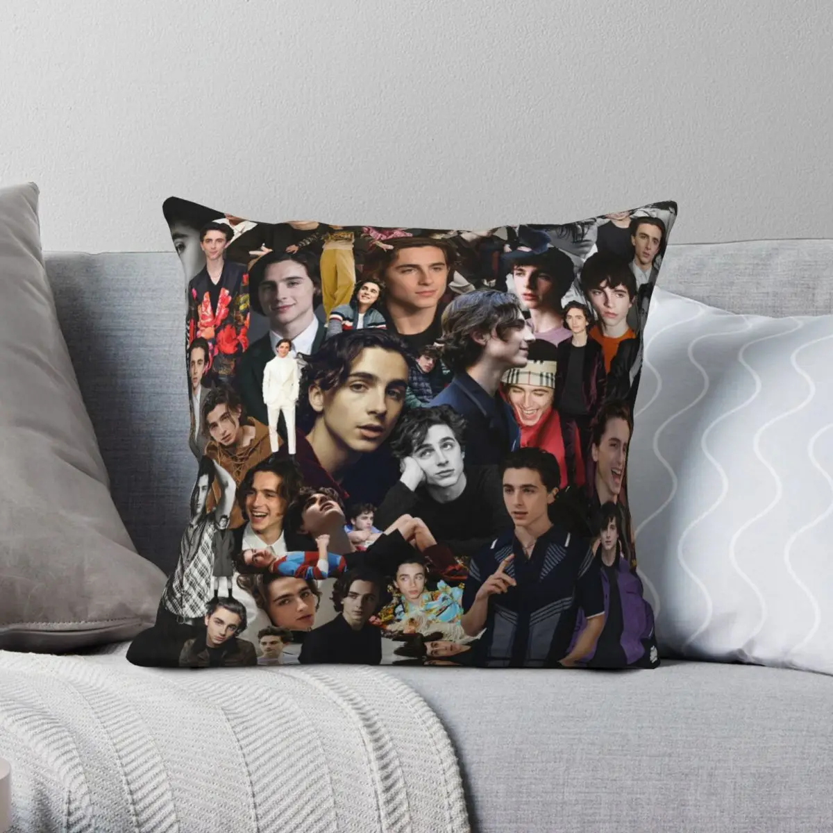 

Timothee Chalamet Square Pillowcase Polyester Linen Velvet Creative Zip Decorative Throw Pillow Case Home Cushion Cover