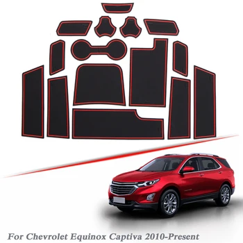 

15pcs Car Styling Gate slot pad For Chevrolet Captiva Equinox 2010-2020 Silica Gel Door Groove Mat interior Non-slip dust Mat
