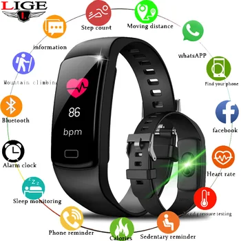

LIGE 2020 New Smart Watch Men Heart rate Blood Pressure Monitor fitness tracker Smart Bracelet Sports pedometer Watch Smartwatch