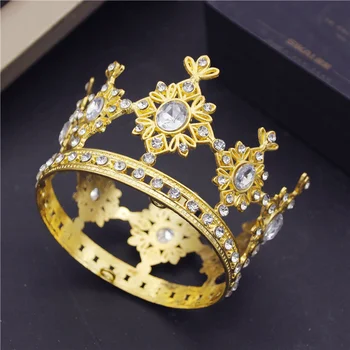 어린이 생일 왕관 케이크 장식, 작은 원형, 8cm, 신부 웨딩 헤어 쥬얼리 티아라 머리 장식