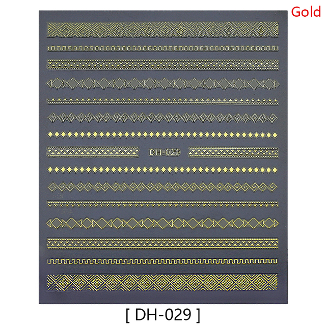 Beaute Gold Silver Nails Sticker Foil Striping Self Adhesive 3D Nail Stickers Lines Nail Art DIY Decorations Tools Supplies