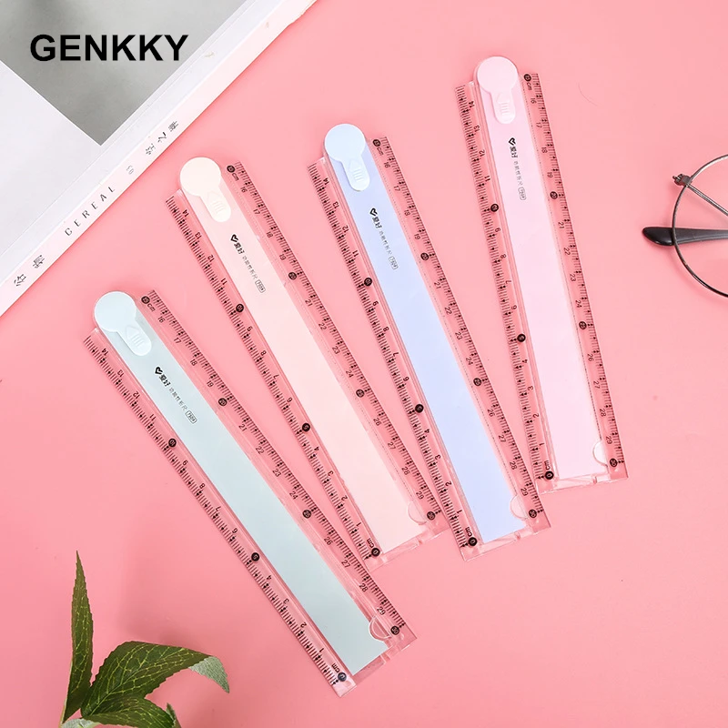 Складная линейка многофункциональная прозрачная для школы офиса длиной 16 см