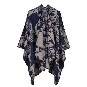 

2019 New Fashion Oversized Shawls Warm Winter Hooded Wrap Cashmere Poncho Capes Outwear Cardigans Sweater Coat Tassel for Women