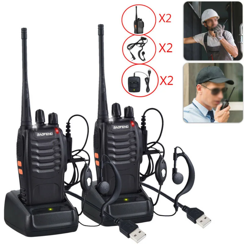 2* Walkie Talkie для BaoFeng BF-888S UHF 400-470MHZ 2Way радио 16CH большой диапазон