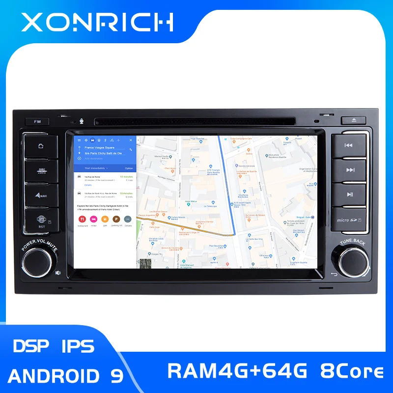  8 Core IPS DSP 4GB 64GB 2 Din Android 9.0 Car DVD Player For VW/Volkswagen/Touareg/Transporter T5 2