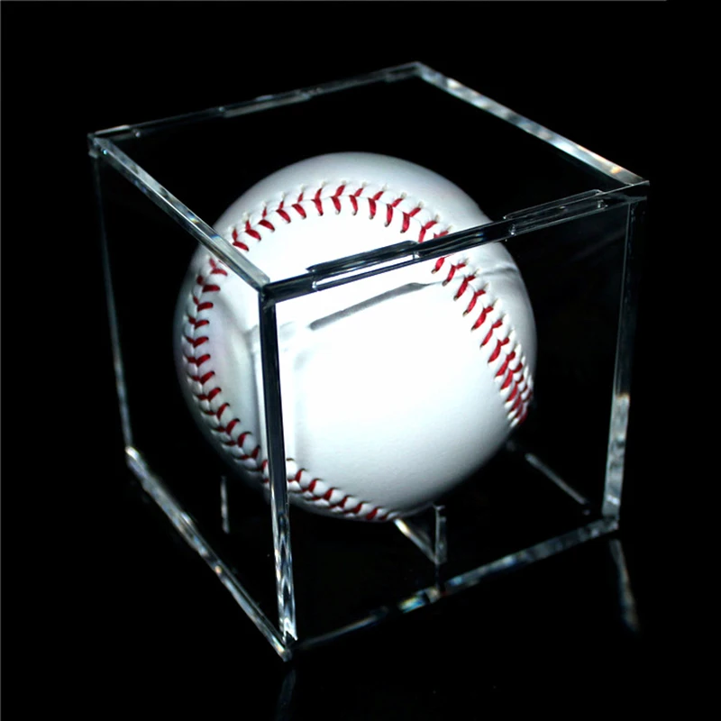 Акриловый 9 дюймов бейсбольная коробка дисплей гольф теннисный мяч прозрачный чехол для сувенира коробка для хранения держатель УФ-защита