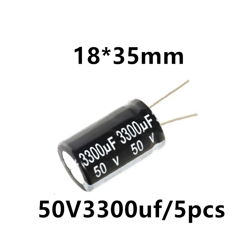 

5pcs/lot electrolytic capacitor 50V/3300uF volume 18*35mm in-line high-quality aluminum electrolytic capacitor