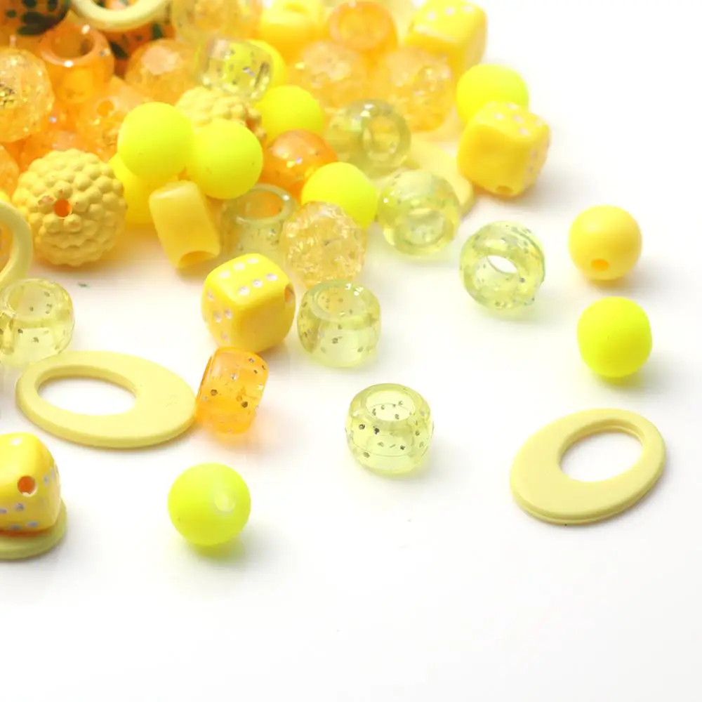 DoreenBeads Модные Акриловые Бусины круглые бежевые матовые красочные случайный для