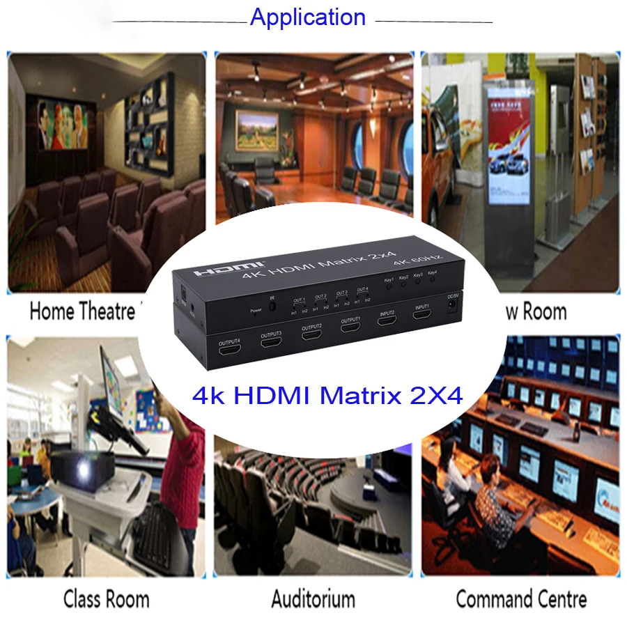 Extrator de Áudio para Dolby Interruptor Spdif * 2k 60hz Matriz Real 2x4 Conversor Splitter Hdmi Ac3 3d 4k - Image 5