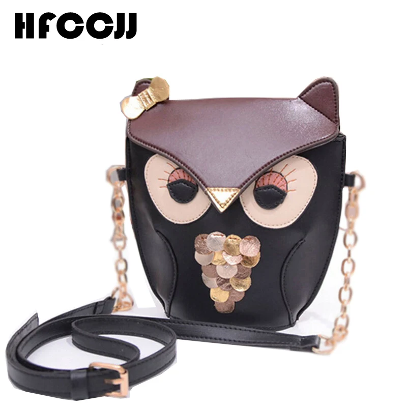

2016 Korean New Retro Leather Lovely Owl Bag Women Messenger Bag Fox Chain Crossbody Bag For Girls Bolsa Feminina HC0022