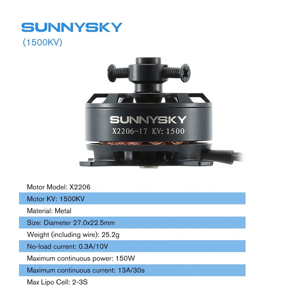 SUNNYSKY X2206 1500KV 1900KV бесщеточный двигатель с фиксированным крылом для многоосевой воздушной радиоуправляемой модели бесщеточного двигателя самолета