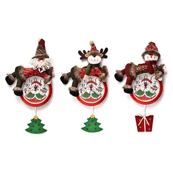 

Christmas Hanging Wall Clock Santa Claus Snowman Decoration for Living Room Home 449C