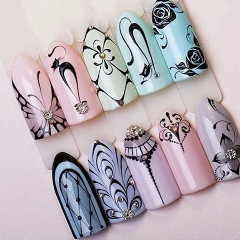 1Sheet Nail Sticker Cake Fruit Pattern Art Water Transfer Decals Watermark Tattoo Stickers Manicure Decoration LASTZ489 500|manicure decoration|nail
