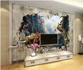 

papel de parede Custom photo wallpaper 3d murals ancient dinosaur kingdom stereo TV store backdrop wall 3d wallpaper