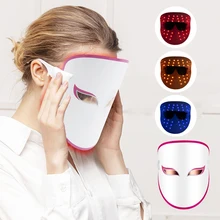 Светодиодный светильник-маска для лица, маска для красоты, омоложения кожи, фотонный светильник, красный, синий, оранжевый, против акне, гладкая, морщинка, Подтягивающая кожу