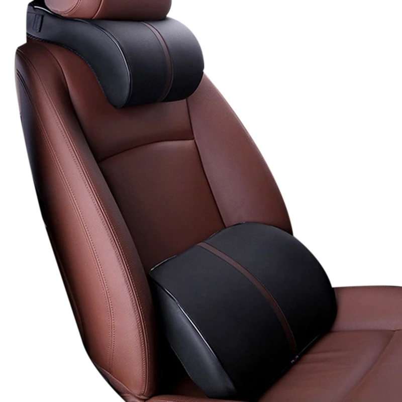 

Leather Auto Car Neck Pillow Memory Foam Pillows Neck Rest Seat Headrest Cushion Pad