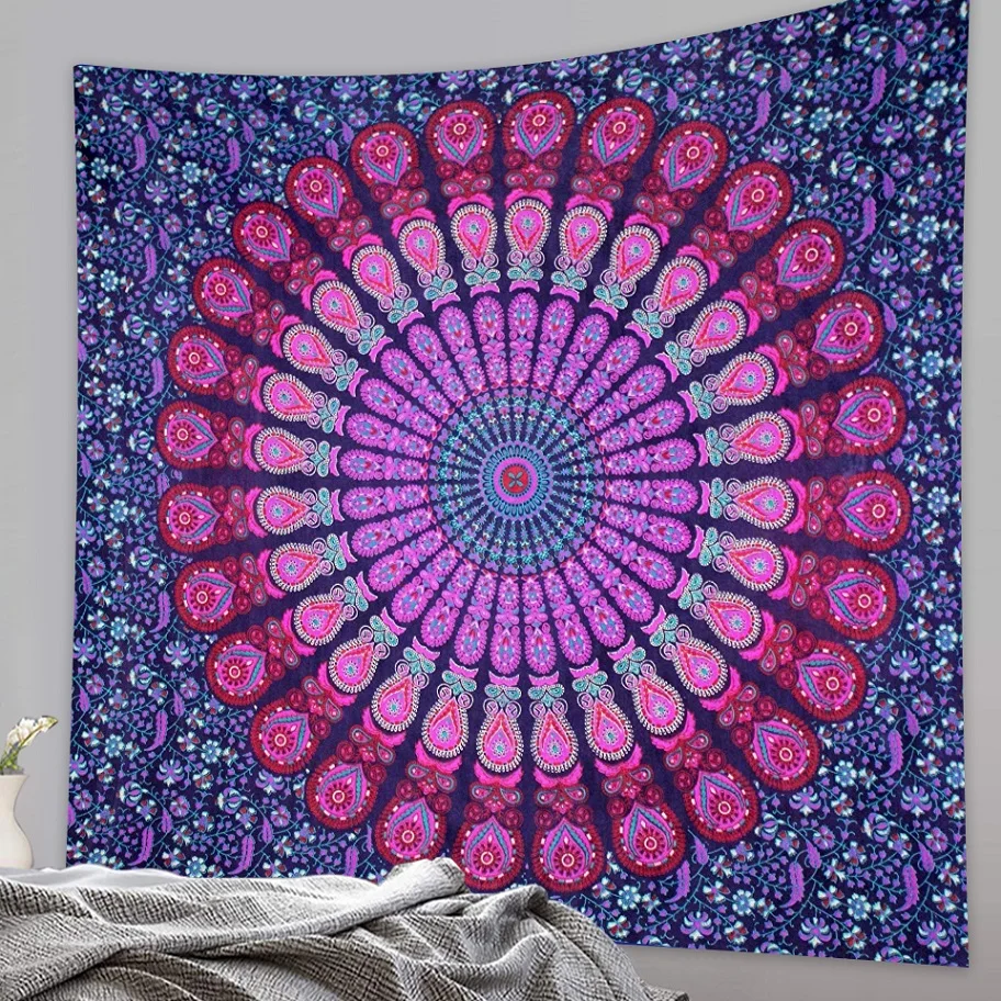 Vintage gradient tapestry home decor Indian psychedelic scene mandala tapestry