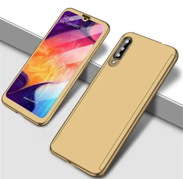Золотой 360 Полное покрытие Защитный чехол для samsung Galaxy S7 S8 S9 плюс S10E Lite чехол для A50 A70 A40 A30 A10 A60 M20 M30 M10 чехол сумка - Цвет: Золотой