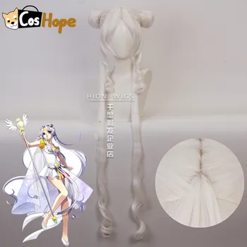 

Chibi Moon Cosplay Sailor Cosmos Cosplay Woman Long White Silver Wig Cosplay Anime Cosplay Heat Resistant Synthetic Wigs