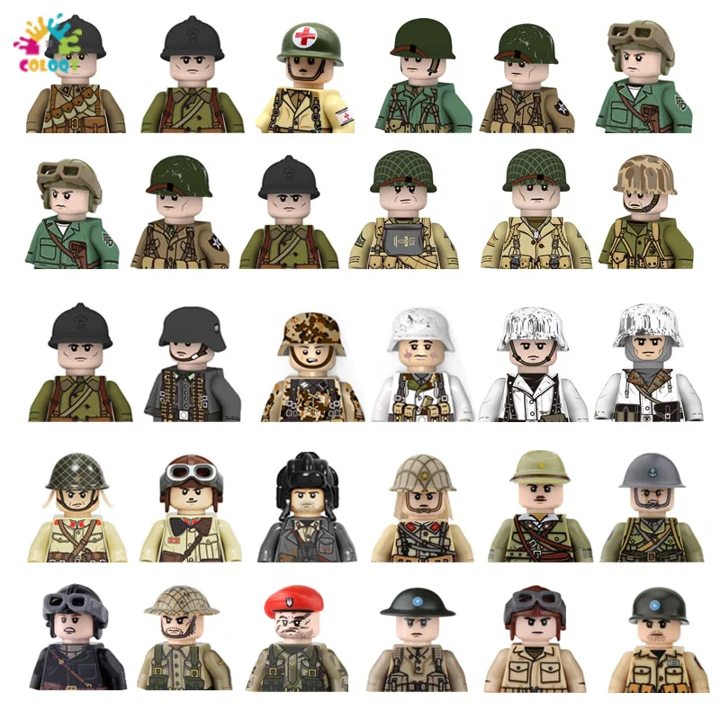 Детские игрушки 10 шт./лот WW2 военные французские фигурки строительные блоки