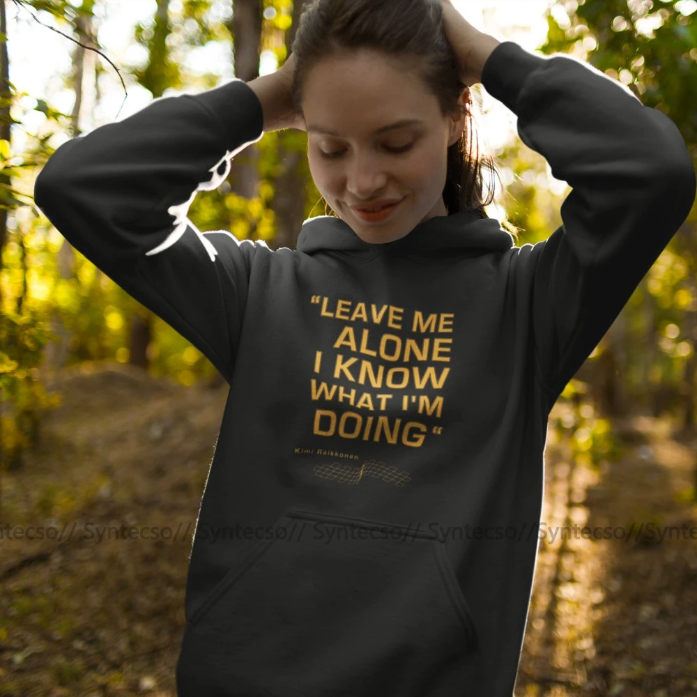 

Leave Me Alone Hoodie Kimi Raikkonen Hoodies Red Graphic Hoodies Women XL Sexy Long-sleeve Cotton Streetwear Pullover Hoodie